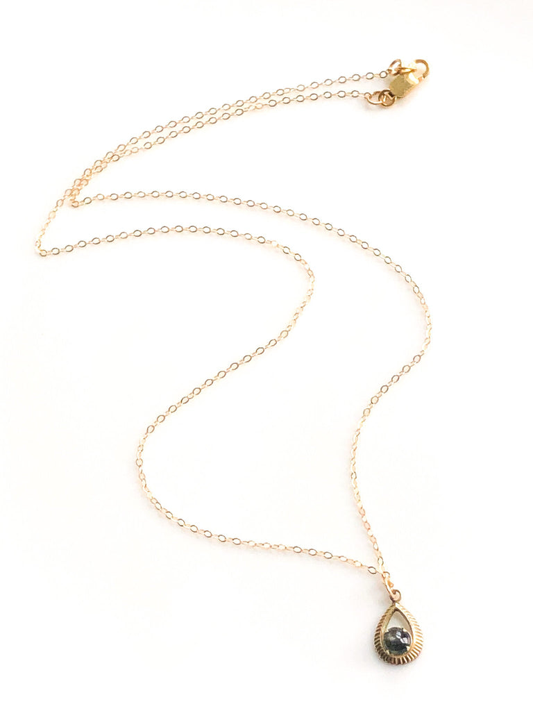 Gold Filled Necklace with Vintage Art Deco Charm